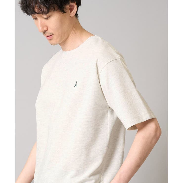 ライトグレー | 【イージーケア/接触冷感】ライトアゼ半袖Ｔシャツ ワンポイント刺繍 | a.v.v【MEN】
