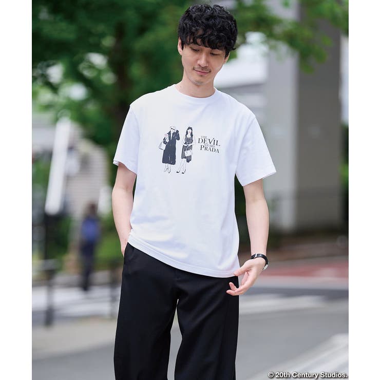 ホワイト | プラダヲキタアクマプリントＴシャツ | a.v.v【MEN】