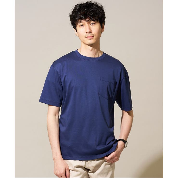 ブルー | 【雑誌MonoMax６月号掲載】究極の無地Ｔシャツ シルケットスムースワイドシル… | a.v.v【MEN】