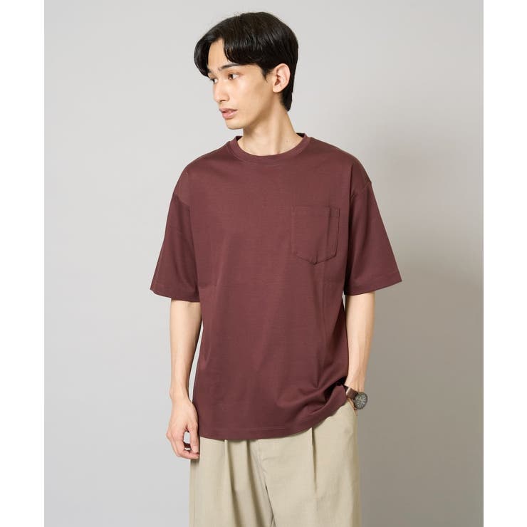 パープル | 【雑誌MonoMax６月号掲載】究極の無地Ｔシャツ シルケットスムースワイドシル… | a.v.v【MEN】