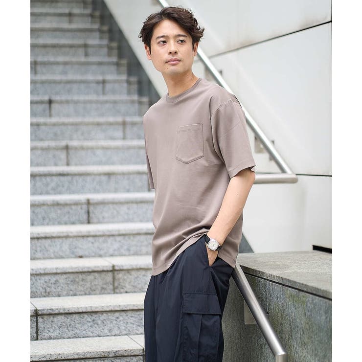 ブラウン | 【雑誌MonoMax６月号掲載】究極の無地Ｔシャツ シルケットスムースワイドシル… | a.v.v【MEN】