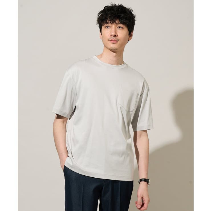 ライトグレー | 【雑誌MonoMax６月号掲載】究極の無地Ｔシャツ シルケットスムースワイドシル… | a.v.v【MEN】