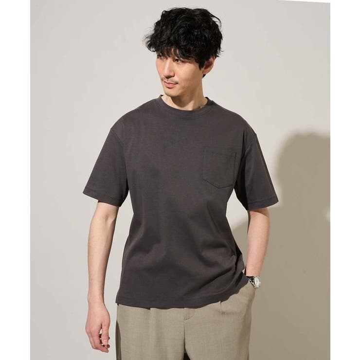 ダークグレー | 【雑誌MonoMax６月号掲載】究極の無地Ｔシャツ シルケットスムースワイドシル… | a.v.v【MEN】