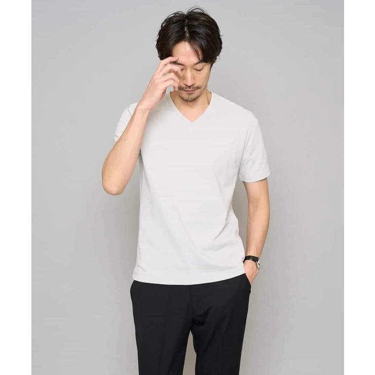 【イージーケア/洗濯機で洗える】キカジャカードＶネックスマートＴシャツ | a.v.v【MEN】 | 詳細画像2 