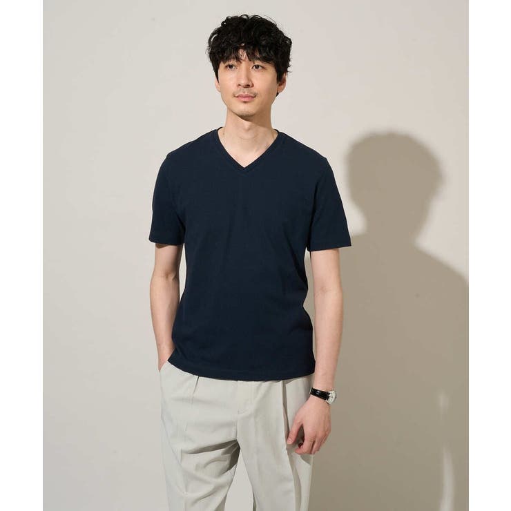 【イージーケア/洗濯機で洗える】キカジャカードＶネックスマートＴシャツ | a.v.v【MEN】 | 詳細画像25 