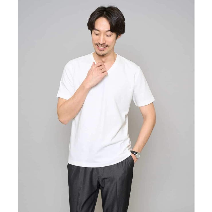 【イージーケア/洗濯機で洗える】キカジャカードＶネックスマートＴシャツ | a.v.v【MEN】 | 詳細画像29 