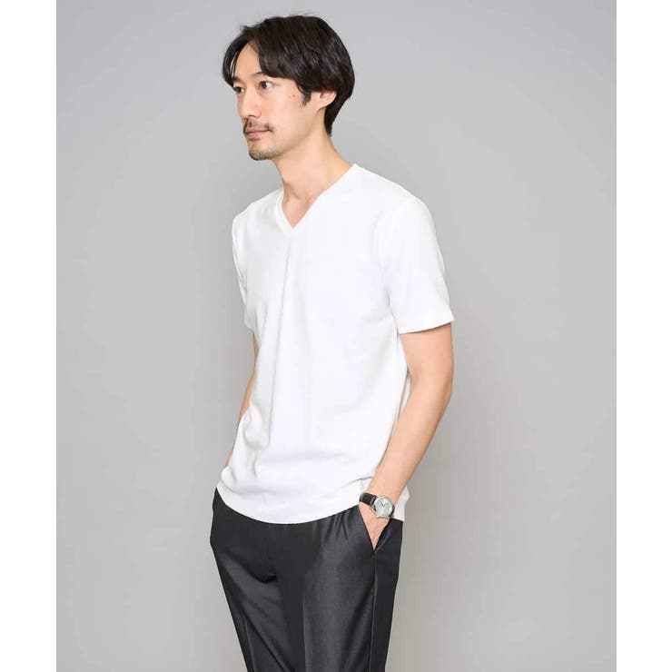 【イージーケア/洗濯機で洗える】キカジャカードＶネックスマートＴシャツ | a.v.v【MEN】 | 詳細画像9 