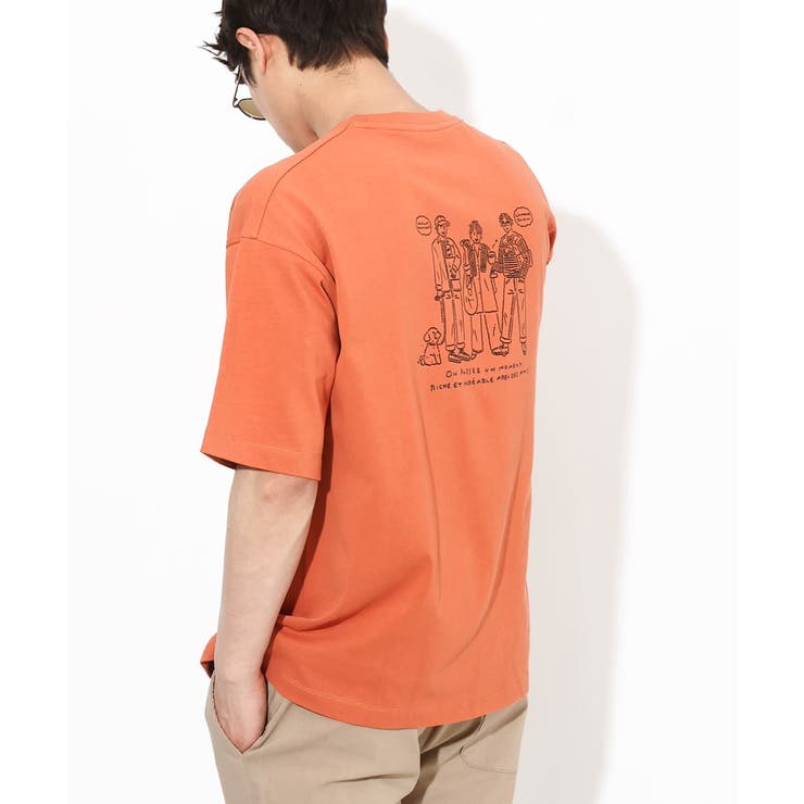 オレンジ | 【ucaU×a.v.vコラボ】プリントワイドシルエットTシャツ | a.v.v【MEN】