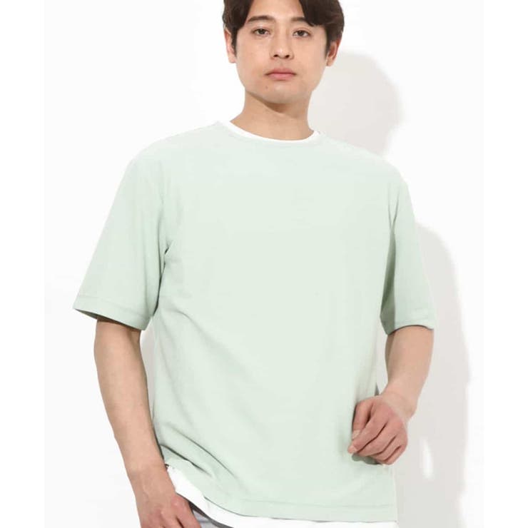 メンズ Tシャツ M ライトグリーン✕ホワイト あさり メンズ Tシャツ M ライトグリーン✕ホワイト あさり