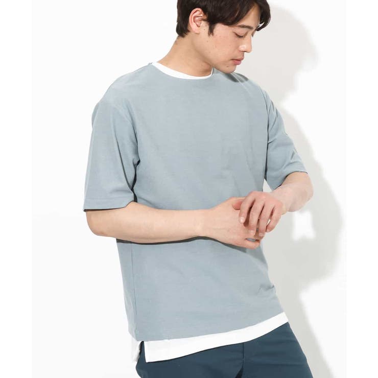 サックスグレー | 【2点セット/接触冷感】ライトワッフルTシャツ | a.v.v【MEN】