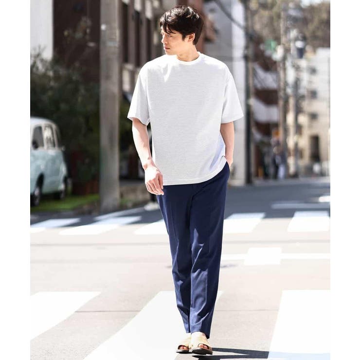 【接触冷感】細ボーダーセミワイドシルエットTシャツ | a.v.v【MEN】 | 詳細画像10 