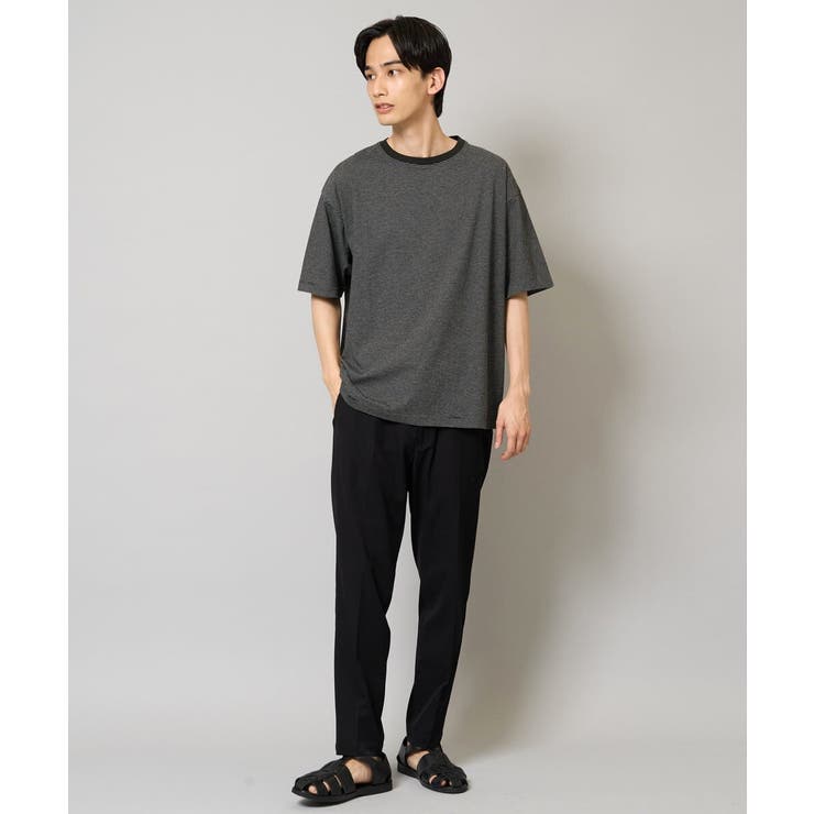 【接触冷感】細ボーダーセミワイドシルエットTシャツ | a.v.v【MEN】 | 詳細画像13 