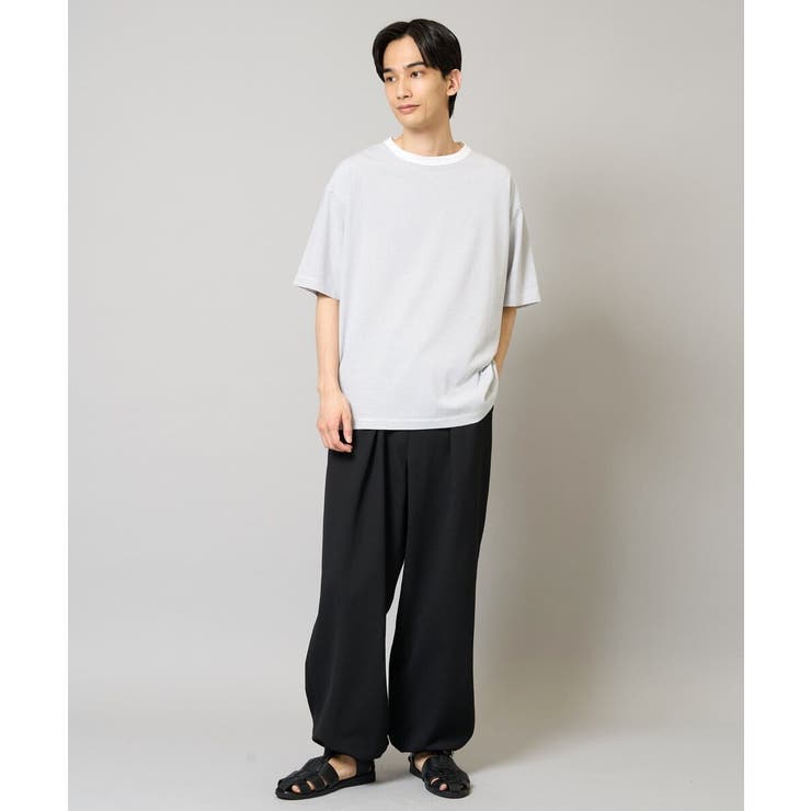 【接触冷感】細ボーダーセミワイドシルエットTシャツ | a.v.v【MEN】 | 詳細画像2 