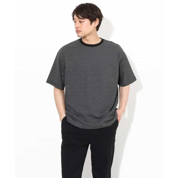【接触冷感】細ボーダーセミワイドシルエットTシャツ | a.v.v【MEN】 | 詳細画像25 