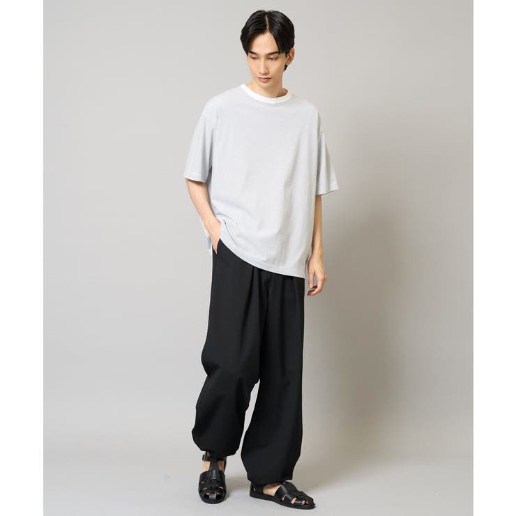 【接触冷感】細ボーダーセミワイドシルエットTシャツ | a.v.v【MEN】 | 詳細画像3 