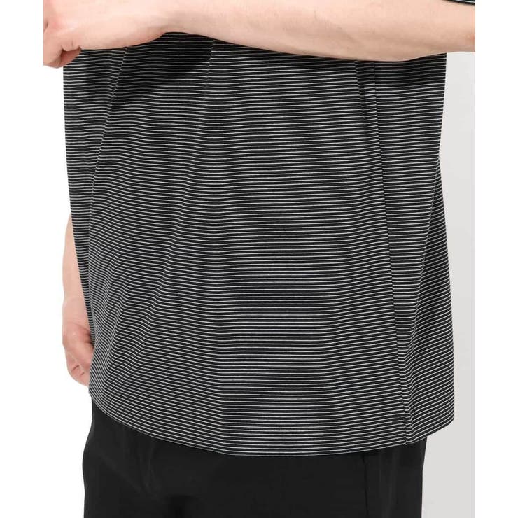 【接触冷感】細ボーダーセミワイドシルエットTシャツ | a.v.v【MEN】 | 詳細画像30 