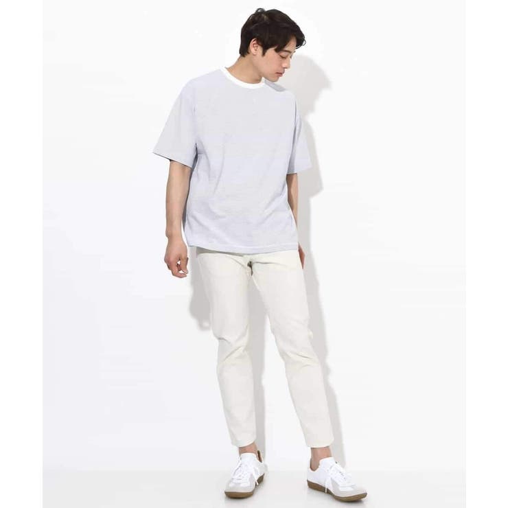 【接触冷感】細ボーダーセミワイドシルエットTシャツ | a.v.v【MEN】 | 詳細画像7 
