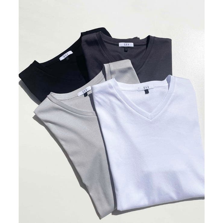 ライトグレー | シルケットスムースＶネックＴシャツ | a.v.v【MEN】