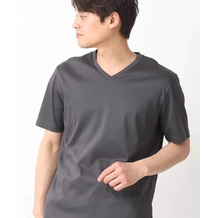 ダークグレー | シルケットスムースＶネックＴシャツ | a.v.v【MEN】