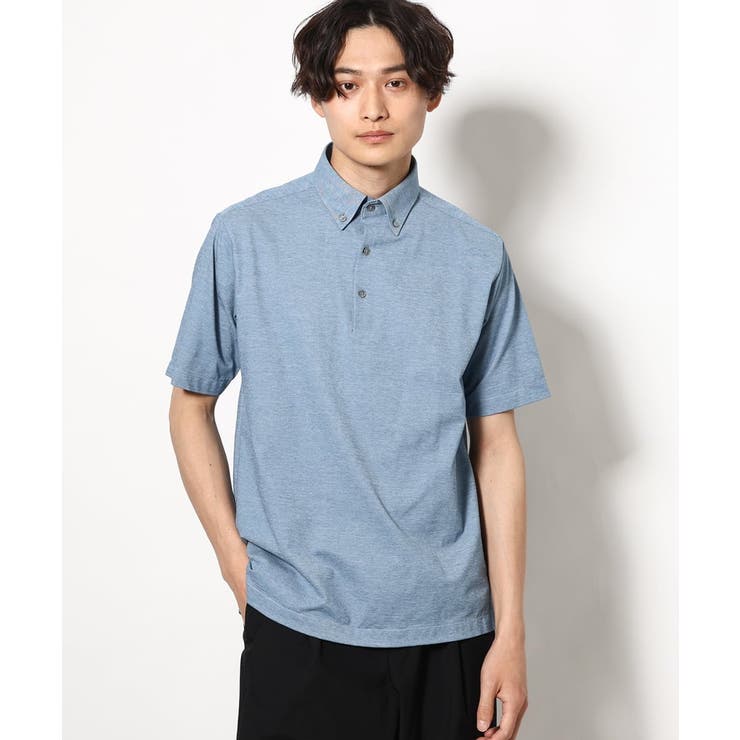 ブルー | 【イージーケア 吸水速乾】ビズポロシャツ ドット | a.v.v【MEN】
