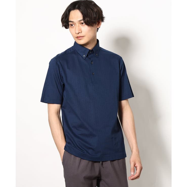 ネイビー | 【イージーケア 吸水速乾】ビズポロシャツ ドット | a.v.v【MEN】