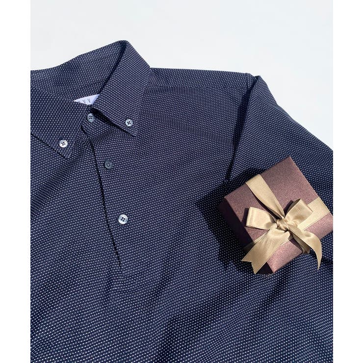 ブラック | 【イージーケア 吸水速乾】ビズポロシャツ ドット | a.v.v【MEN】