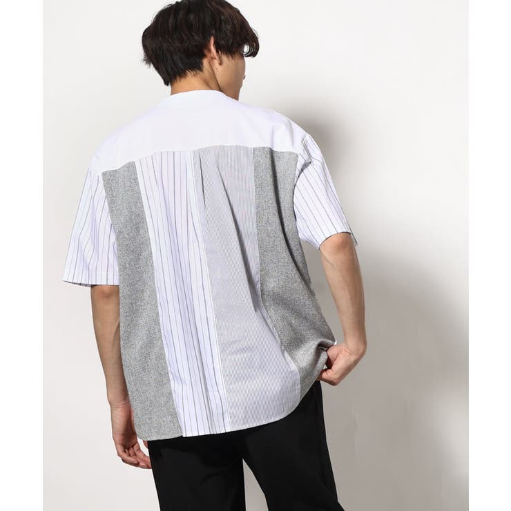 ホワイト | バックシャン切り替えカットソー（デザテクシリーズ） | a.v.v【MEN】