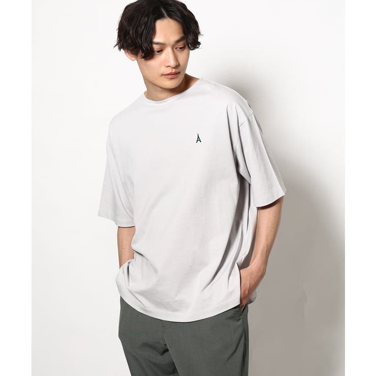 ライトグレー | 【定番アイテム】エッフェル塔刺繍ボートネックTシャツ | a.v.v【MEN】