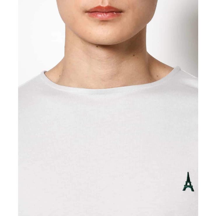 【接触冷感】エッフェル塔刺繍ボートネックTシャツ | a.v.v【MEN】 | 詳細画像5 