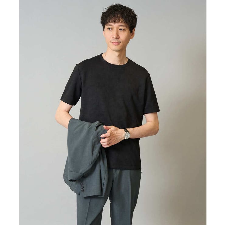 【接触冷感 イージーケア】キカジャカードクルーネックカットソー 通勤 | a.v.v【MEN】 | 詳細画像21 