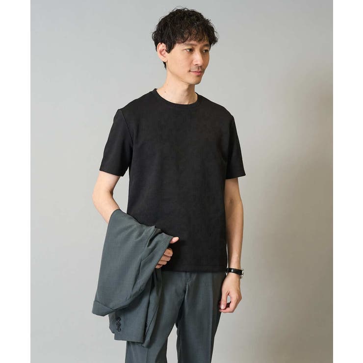 【接触冷感 イージーケア】キカジャカードクルーネックカットソー 通勤 | a.v.v【MEN】 | 詳細画像22 