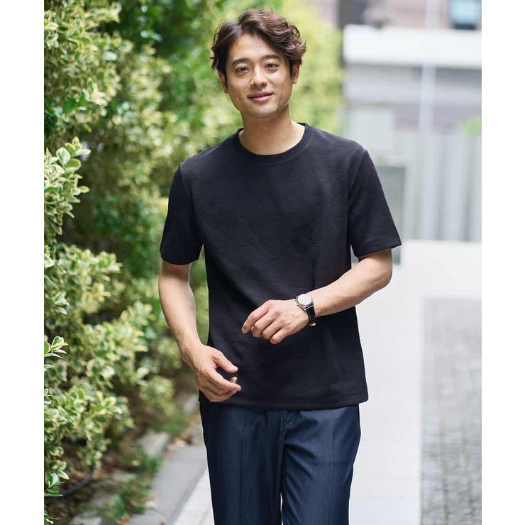 【接触冷感 イージーケア】キカジャカードクルーネックカットソー 通勤 | a.v.v【MEN】 | 詳細画像24 