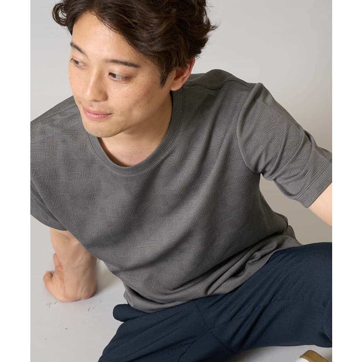 【接触冷感 イージーケア】キカジャカードクルーネックカットソー 通勤 | a.v.v【MEN】 | 詳細画像30 