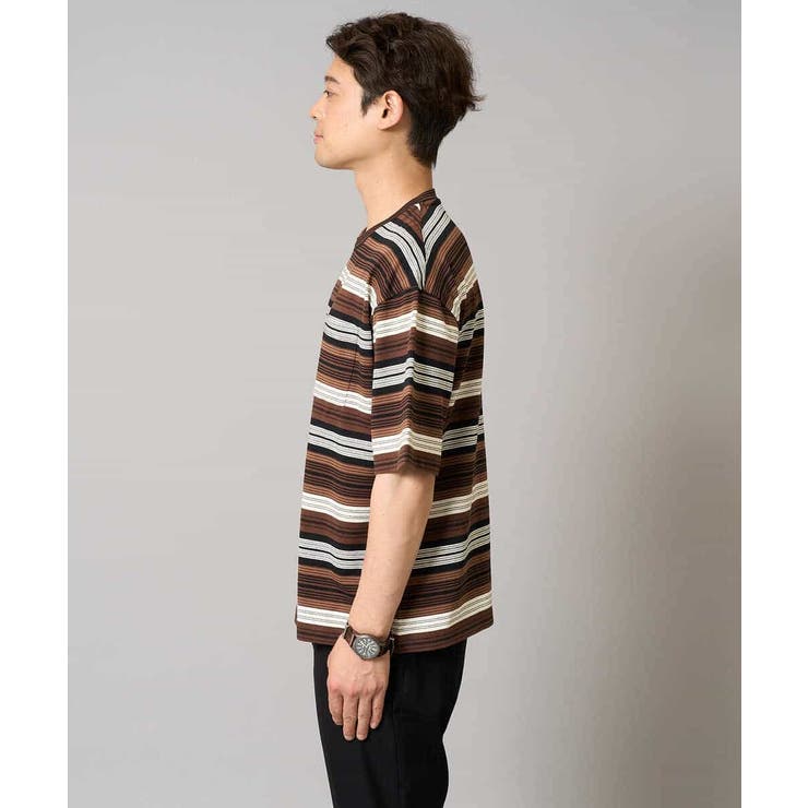 【接触冷感/毛玉になりにくい】マルチボーダーワイドシルエットカットソー | a.v.v【MEN】 | 詳細画像11 