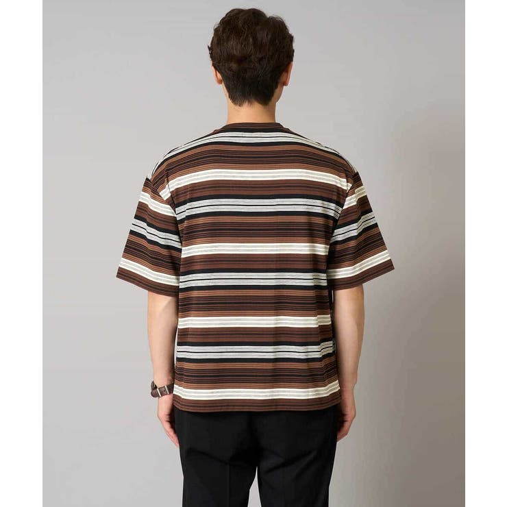 【接触冷感/毛玉になりにくい】マルチボーダーワイドシルエットカットソー | a.v.v【MEN】 | 詳細画像12 