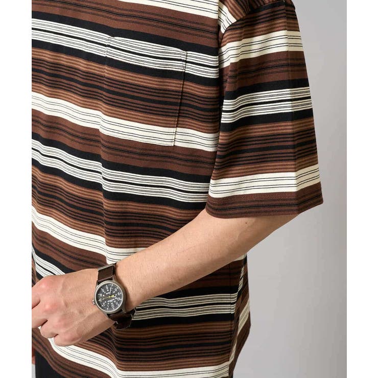 【接触冷感/毛玉になりにくい】マルチボーダーワイドシルエットカットソー | a.v.v【MEN】 | 詳細画像14 