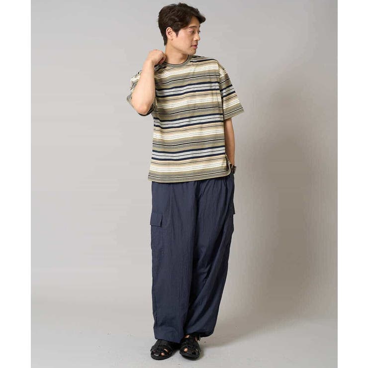 【接触冷感/毛玉になりにくい】マルチボーダーワイドシルエットカットソー | a.v.v【MEN】 | 詳細画像3 