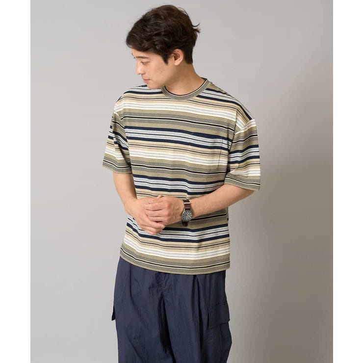 【接触冷感/毛玉になりにくい】マルチボーダーワイドシルエットカットソー | a.v.v【MEN】 | 詳細画像8 