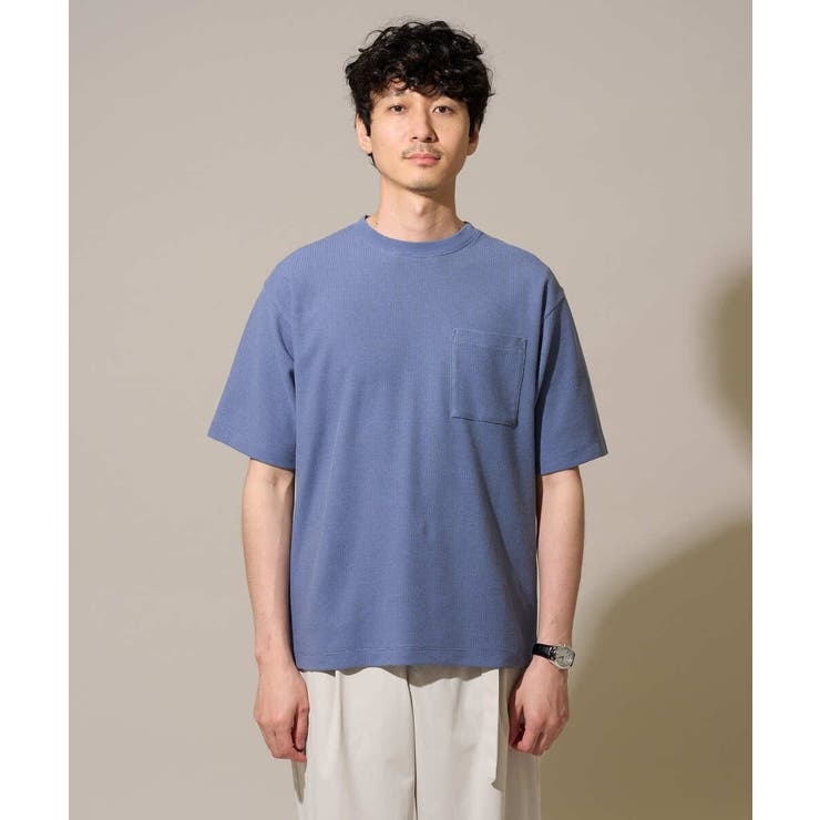 【接触冷感 遮熱】ハニカムジャカードクルーネックカットソー【洗濯機で洗える イー… | a.v.v【MEN】 | 詳細画像17 