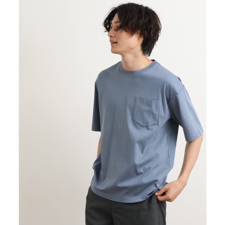 ライトブルー | 【接触冷感/S-XXL】シルケットスムースワイドシルエットTシャツ | a.v.v【MEN】