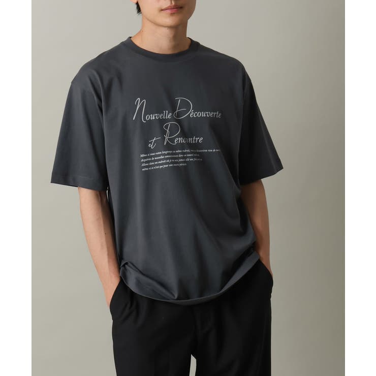 【接触冷感】ロゴプリントセミワイドシルエットTシャツ | a.v.v【MEN】 | 詳細画像1 