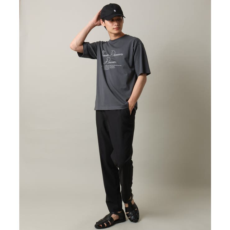 【接触冷感】ロゴプリントセミワイドシルエットTシャツ | a.v.v【MEN】 | 詳細画像5 