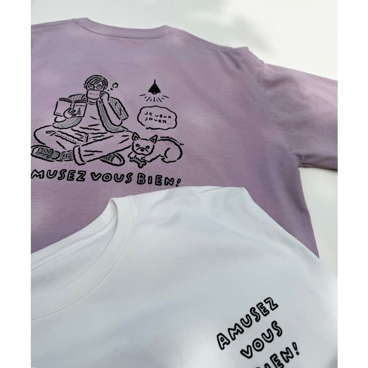 ピンク | 【ucaU×a.v.vコラボ】イラストワイドシルエットTシャツ | a.v.v【MEN】