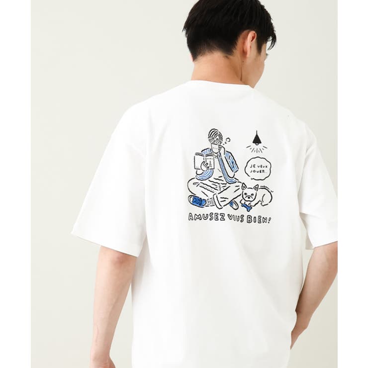 ホワイト | 【ucaU×a.v.vコラボ】イラストワイドシルエットTシャツ | a.v.v【MEN】