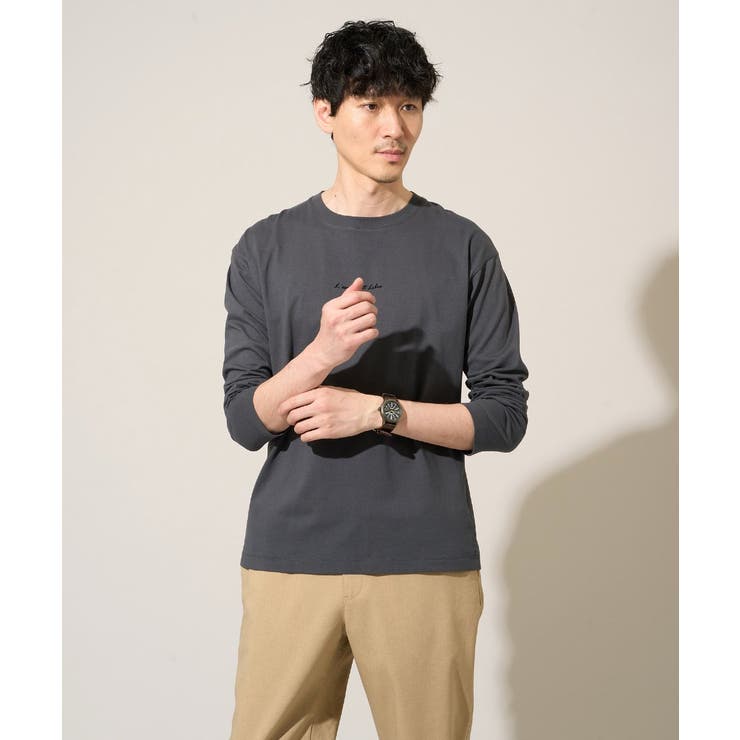 【コットン100％】ミニロゴプリントロングTシャツ セミワイドシルエット | a.v.v【MEN】 | 詳細画像58 