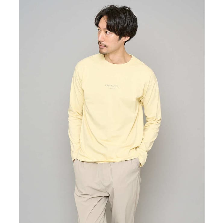 ライトイエロー | ミニロゴセミワイドシルエットカットソー | a.v.v【MEN】