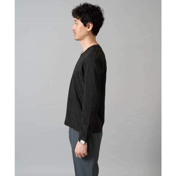 ダイヤジャカードＶネックＴシャツ 通勤 ビジネス | a.v.v【MEN】 | 詳細画像23 