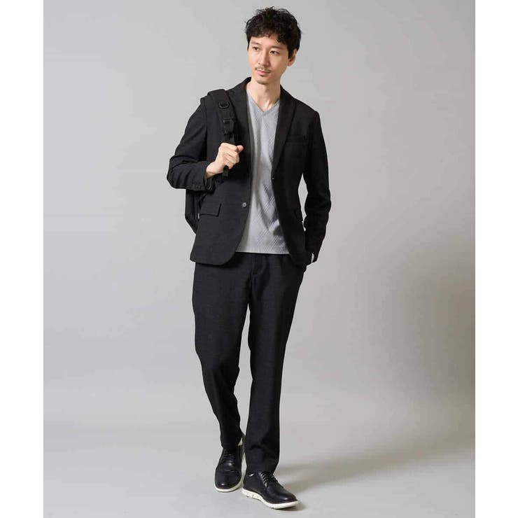 ダイヤジャカードＶネックＴシャツ 通勤 ビジネス | a.v.v【MEN】 | 詳細画像5 