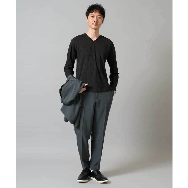 ダイヤジャカードＶネックＴシャツ 通勤 ビジネス | a.v.v【MEN】 | 詳細画像7 