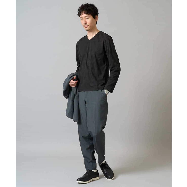 ダイヤジャカードＶネックＴシャツ 通勤 ビジネス | a.v.v【MEN】 | 詳細画像9 